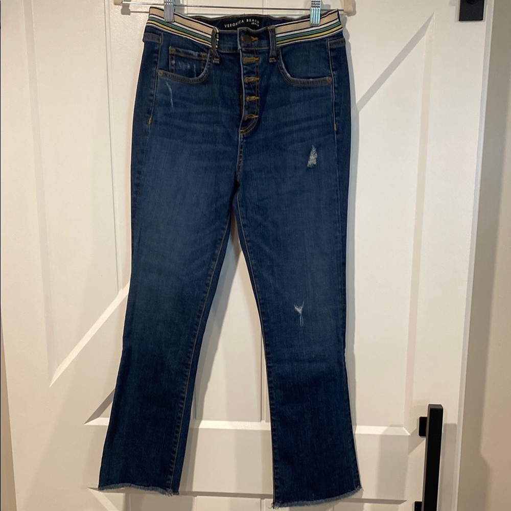 Veronica Beard Blue Ankle Cropped Jeans